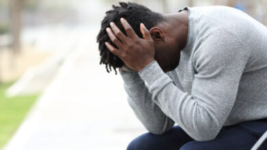 Depressed man