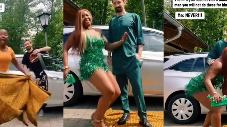 lady caucasian busband